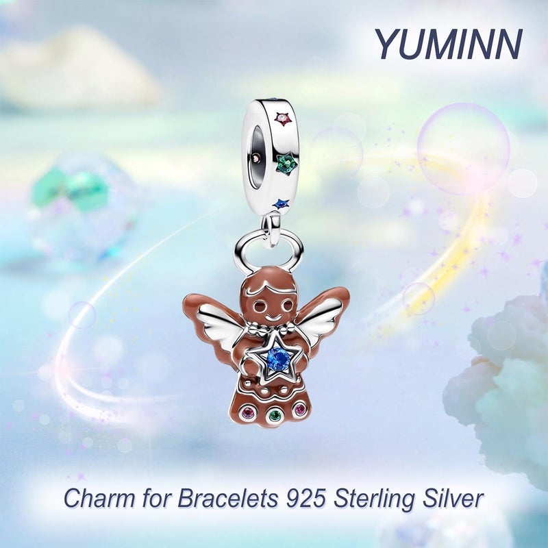 YUMINN 925 Sterling Silver Charms for Bracelets Gold Love and Heart Charms Cherry Blossom Dangle Beads Jewelry for Women - Image 1